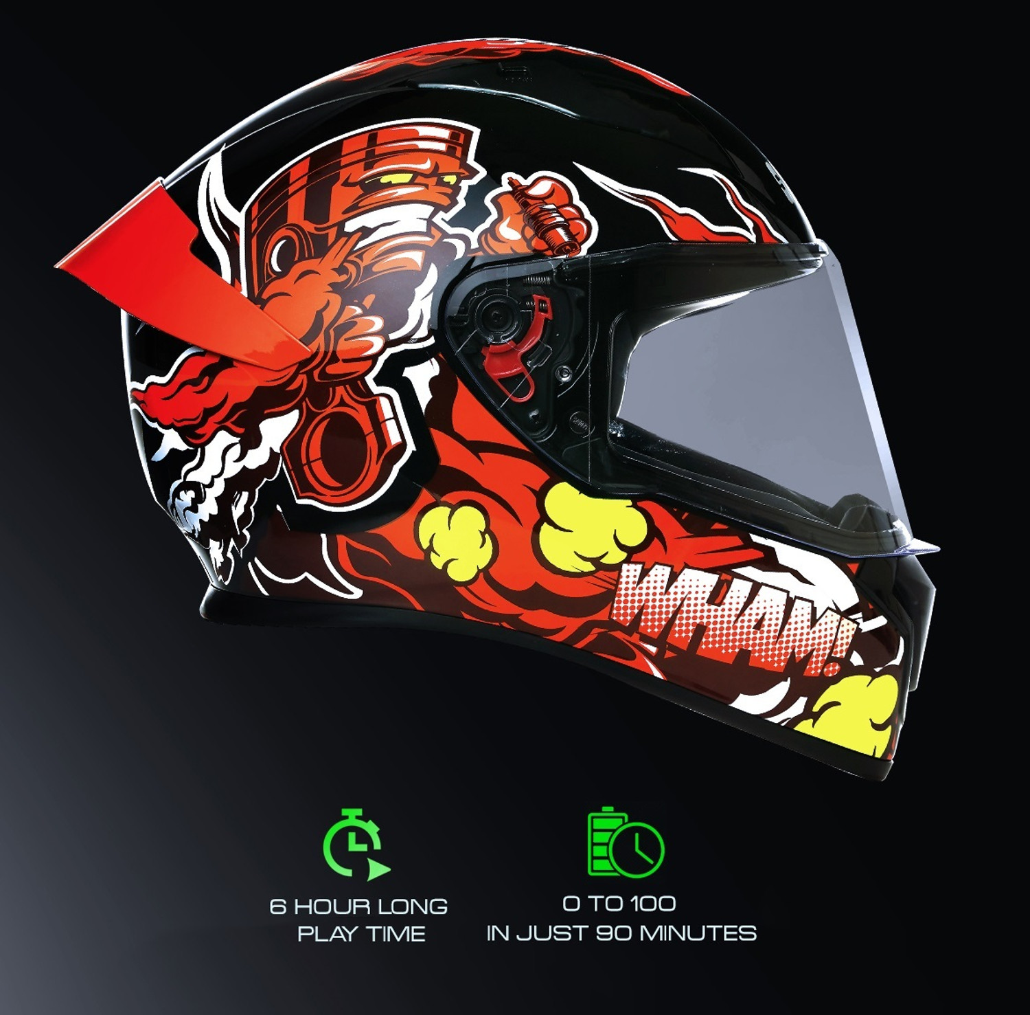 Image of STUDDS Thunder Communication Ready D10 Bluetooth Helmet Motorbike Helmet