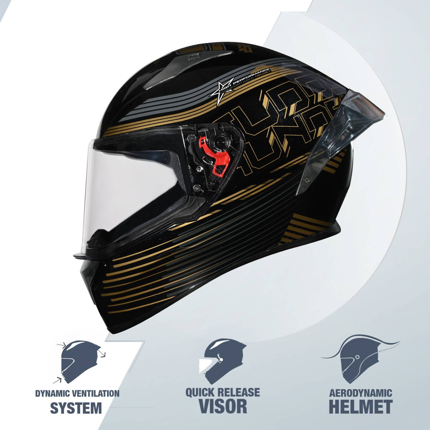 STUDDS Thunder D11 Full Face Motorbike Helmet - Image 5