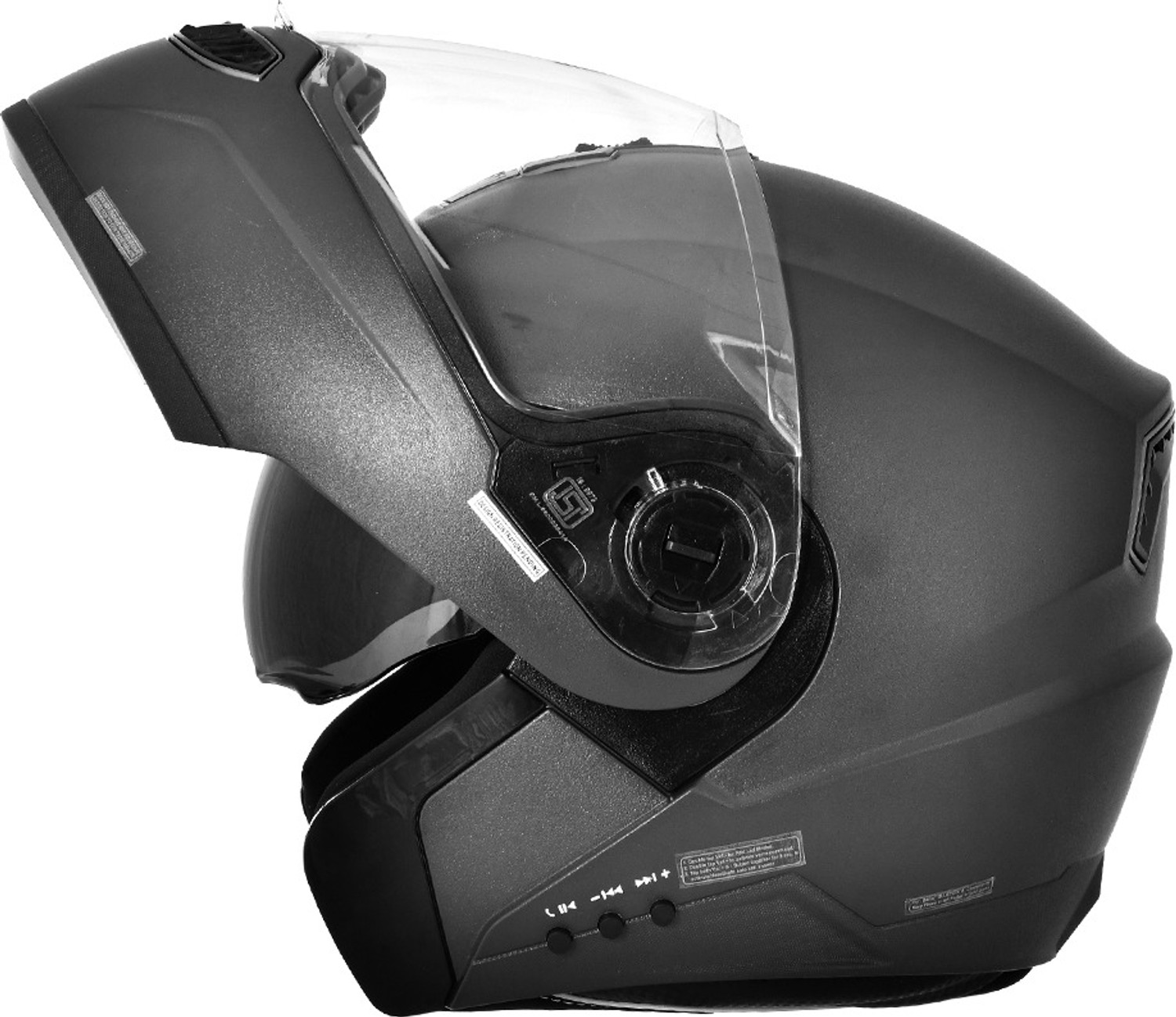 Image of HEADFOX N2 Air 7 Smart Bluetooth GPS | Waterproof | Calls | Music | Voice Asst. Motorbike Helmet (Black, Black)