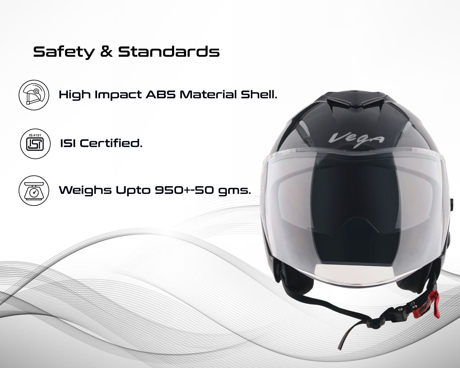 Image of VEGA VO-04 Punch DV Face Helmet-Black-M Motorbike Helmet