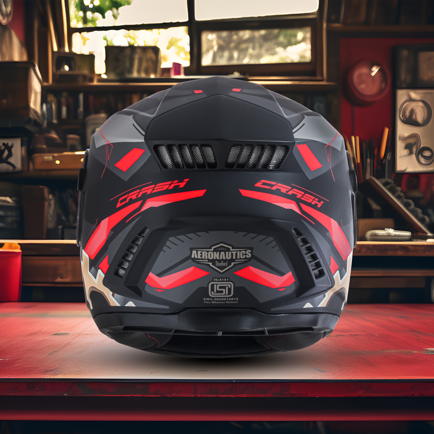 Image of Steelbird SBH-40 Crash ISI Certified Full Face Graphic Helmet for Men and Women Motorbike Helmet