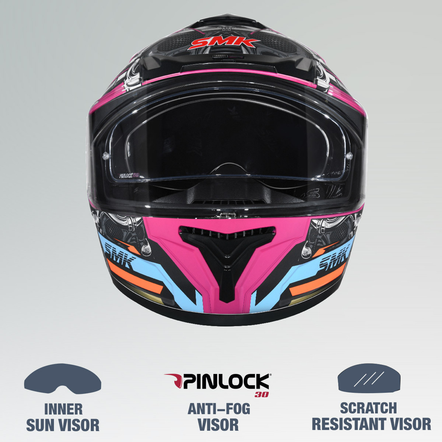Image of SMK Typhoon Motorbike Helmet