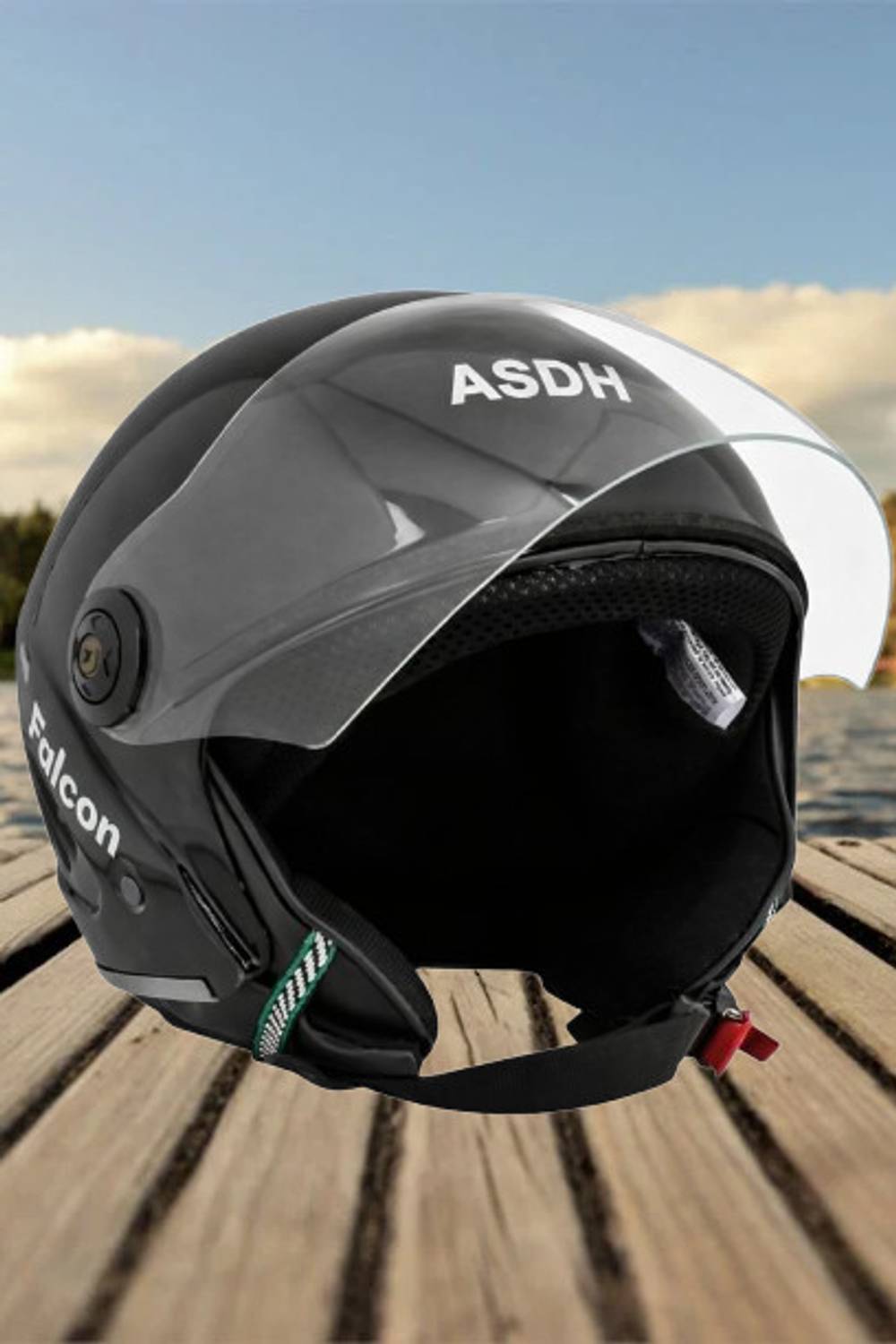 ASDH Half Face Helmet With Plain Visor & Strap For Man & Women Motorbike Helmet Motorbike Helmet