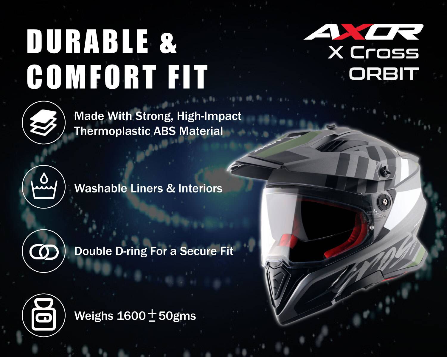 Axor X-Cross Orbit Motorbike Helmet - Buy Axor X-Cross Orbit