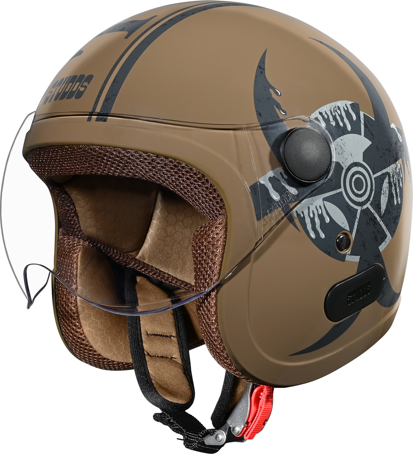 Image of STUDDS Jet Toxic Open Face ISI Certified Helmet for Men and Women Motorbike Helmet