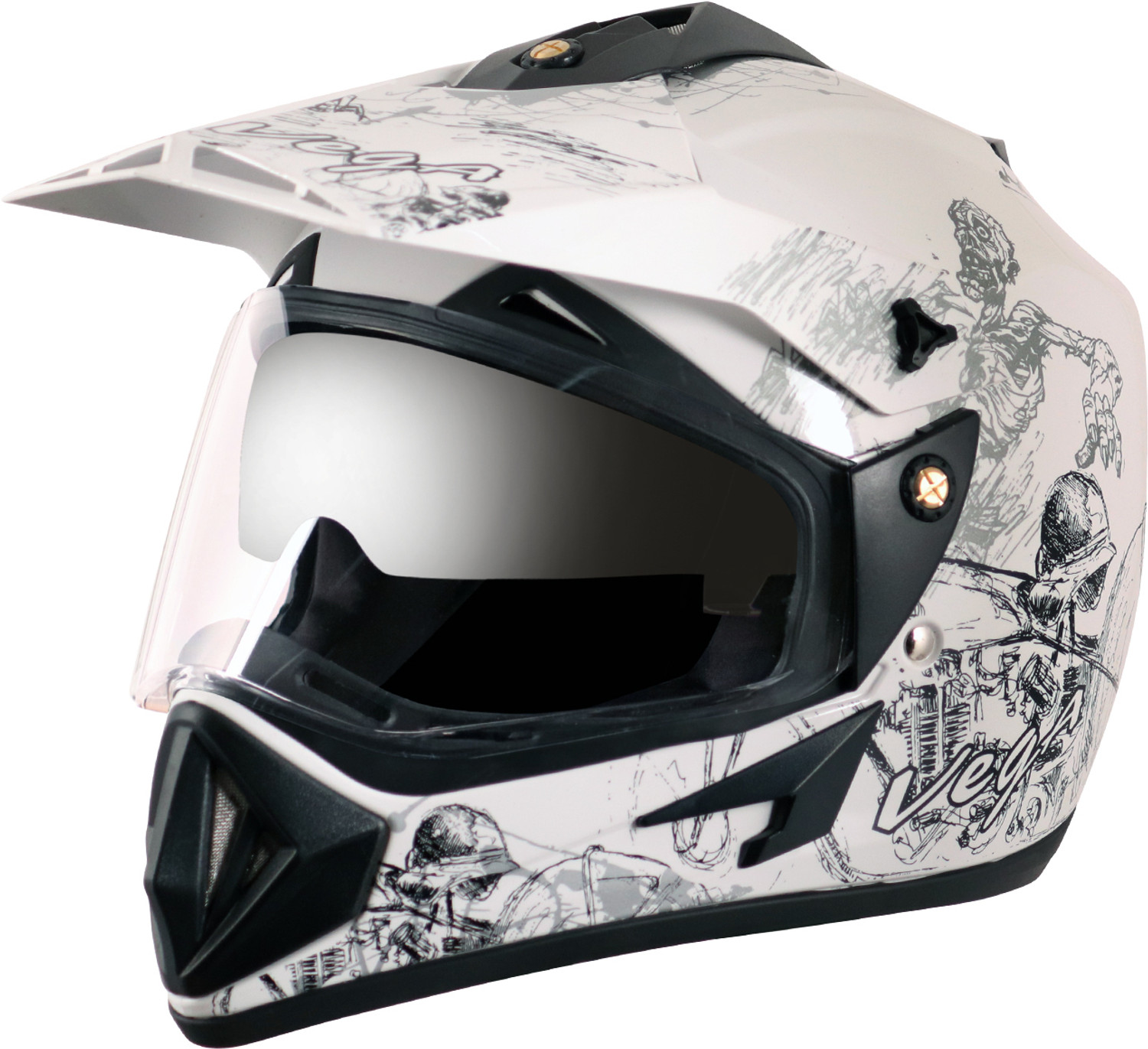 Image of VEGA Off Road D /V Sketch Motorbike Helmet