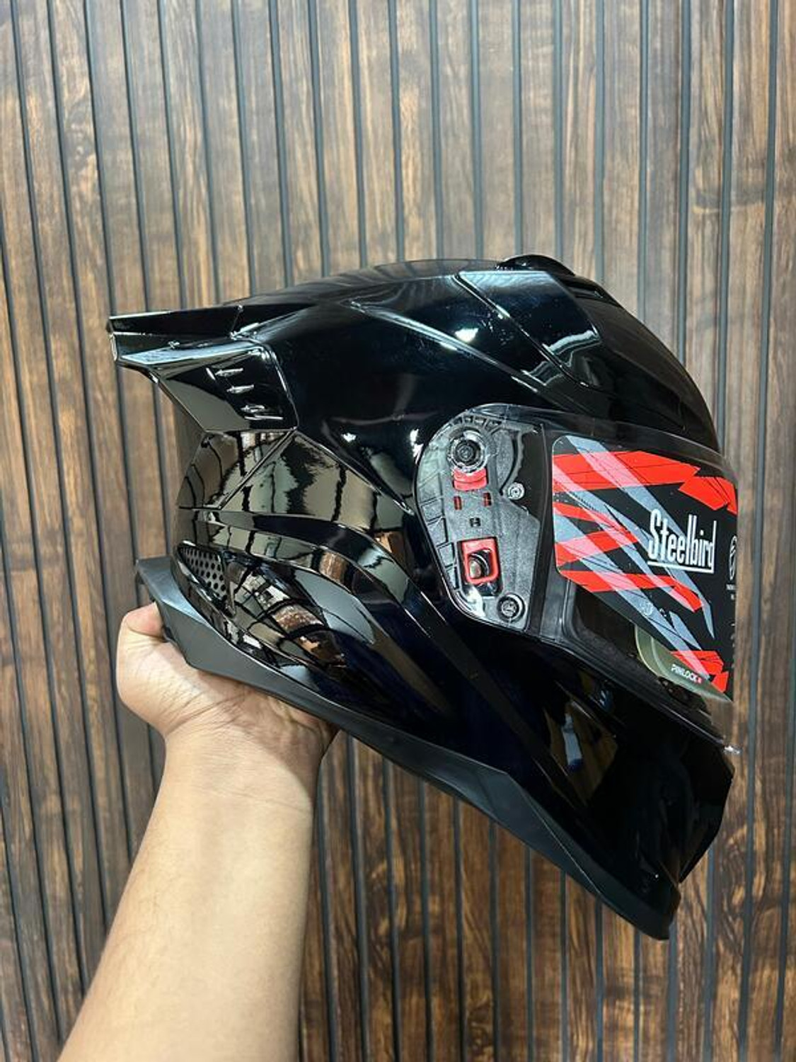 Image of Steelbird Air SBH-61 ISS SXE Dot & ISI Certified Full Face XL AFS EDITION With ANTIFOG Motorsports Helmet