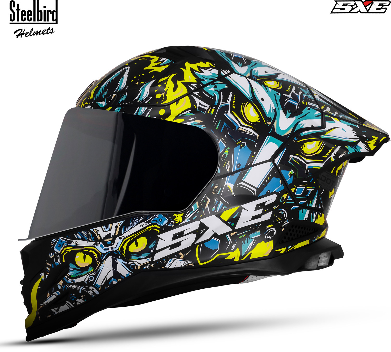 Image of Steelbird SBH 61 SXE X1 ISI and Dot Certified Full Face Graphic Motorbike Helmet