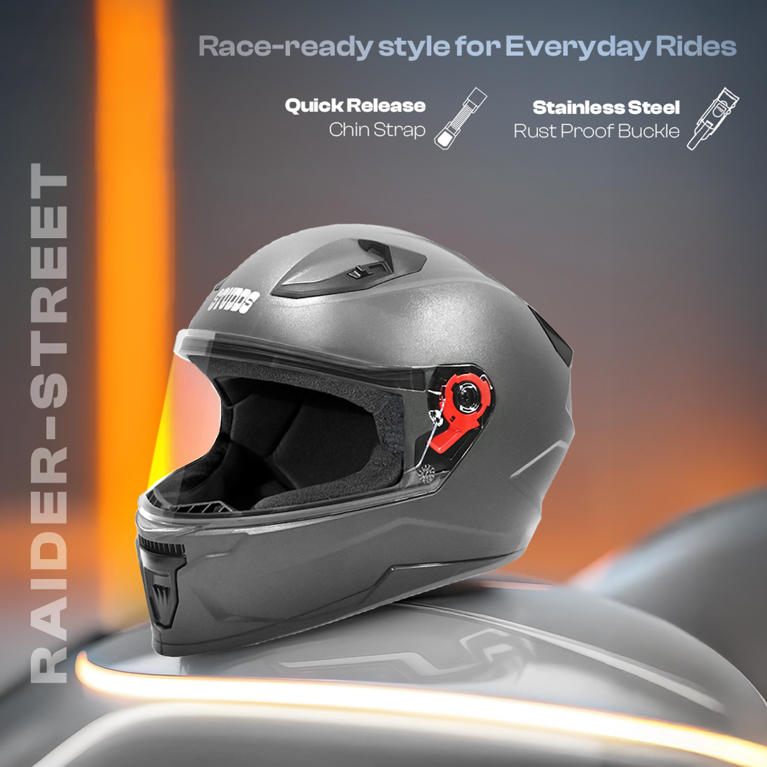 Image of STUDDS Raider Street Motorbike Helmet