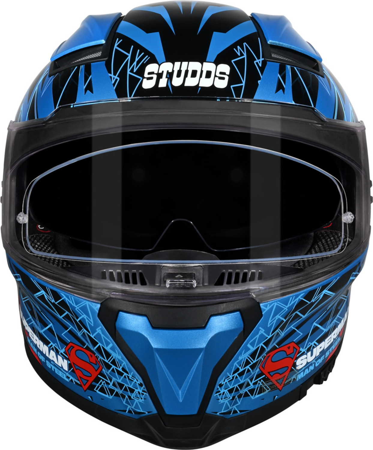 Image of STUDDS Helios Superman Edition ISI and DOT Certified Helmet with Antifog 100 Motorbike Helmet