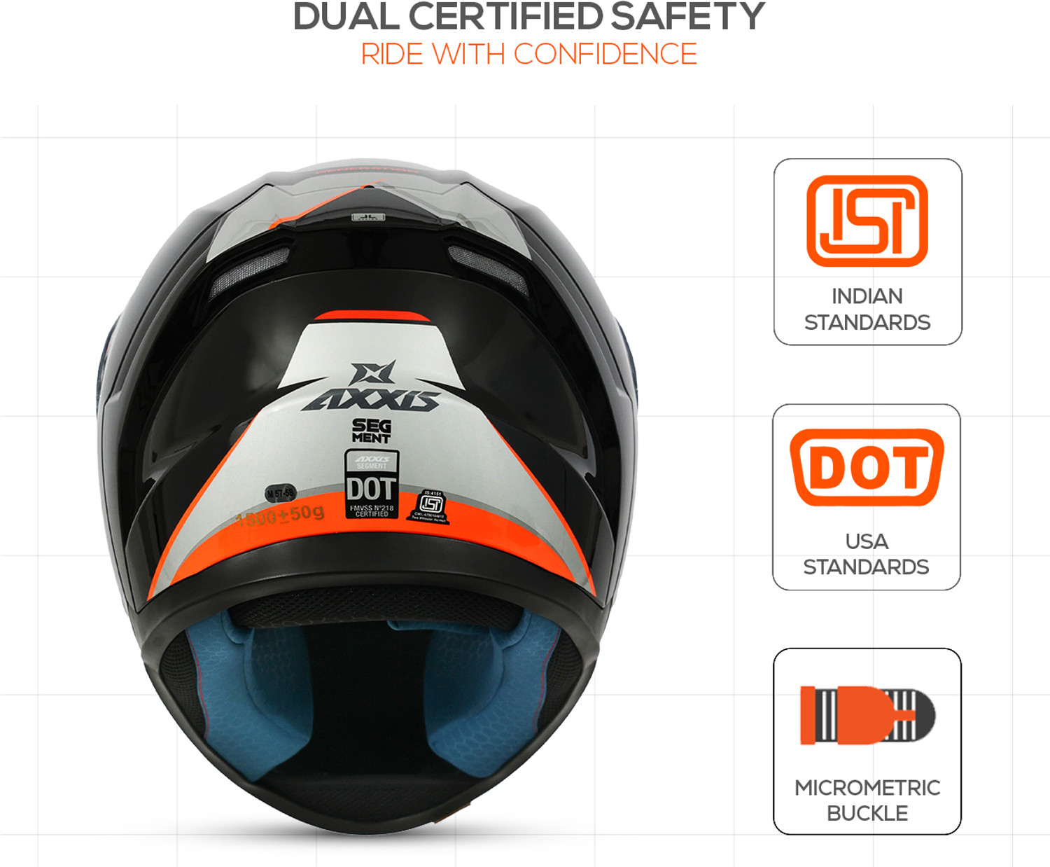 Image of Axxis Segment Motorbike Helmet
