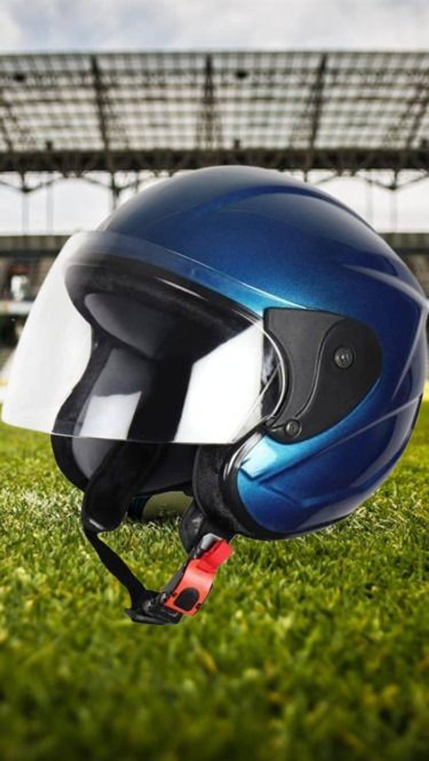 ASDH Half Face Helmet With Plain Visor & Strap For Man & Women Motorbike Helmet Motorbike Helmet