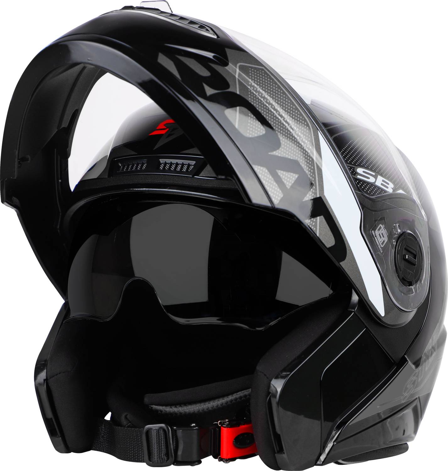 Steelbird Air SBA-7 ISS Road Matt Black Grey XL 620mm Flip Up Helmet - Image 2