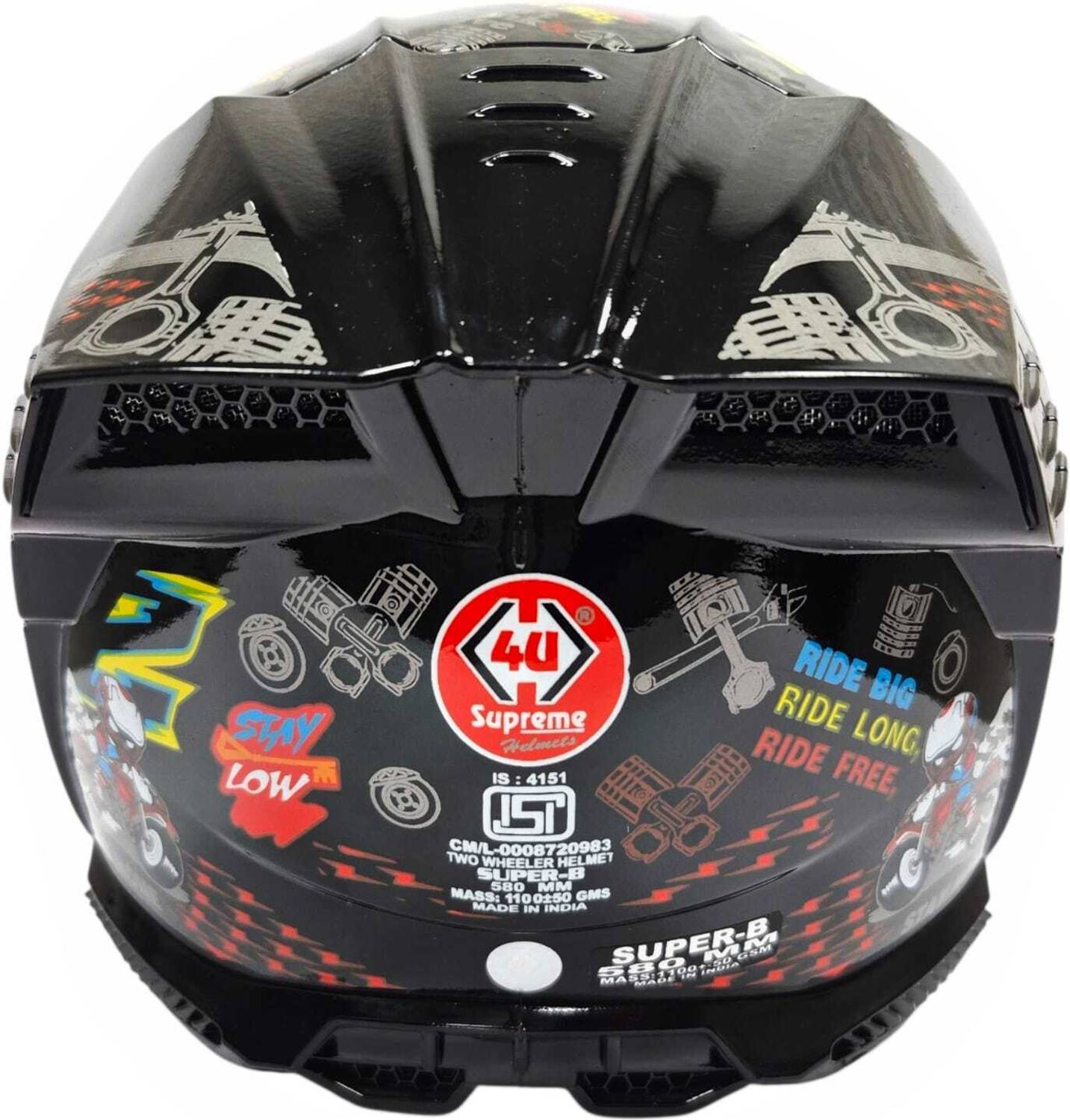4U Supreme Super B DX Full Face Motorbike Helmet - Image 3