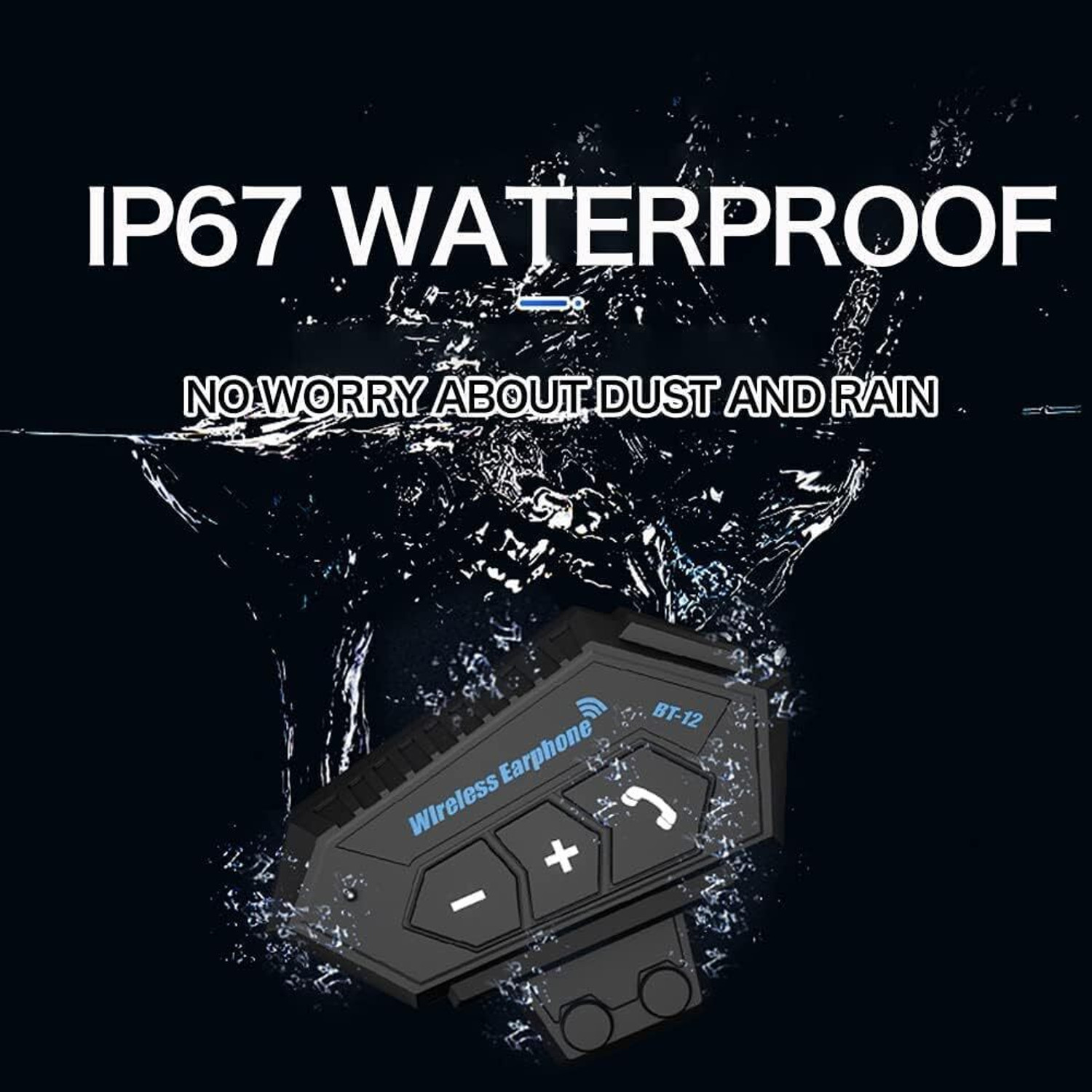 Image of UPOZA BT12 Motorcycle Helmet Bluetooth Headset Motorbike Helmet