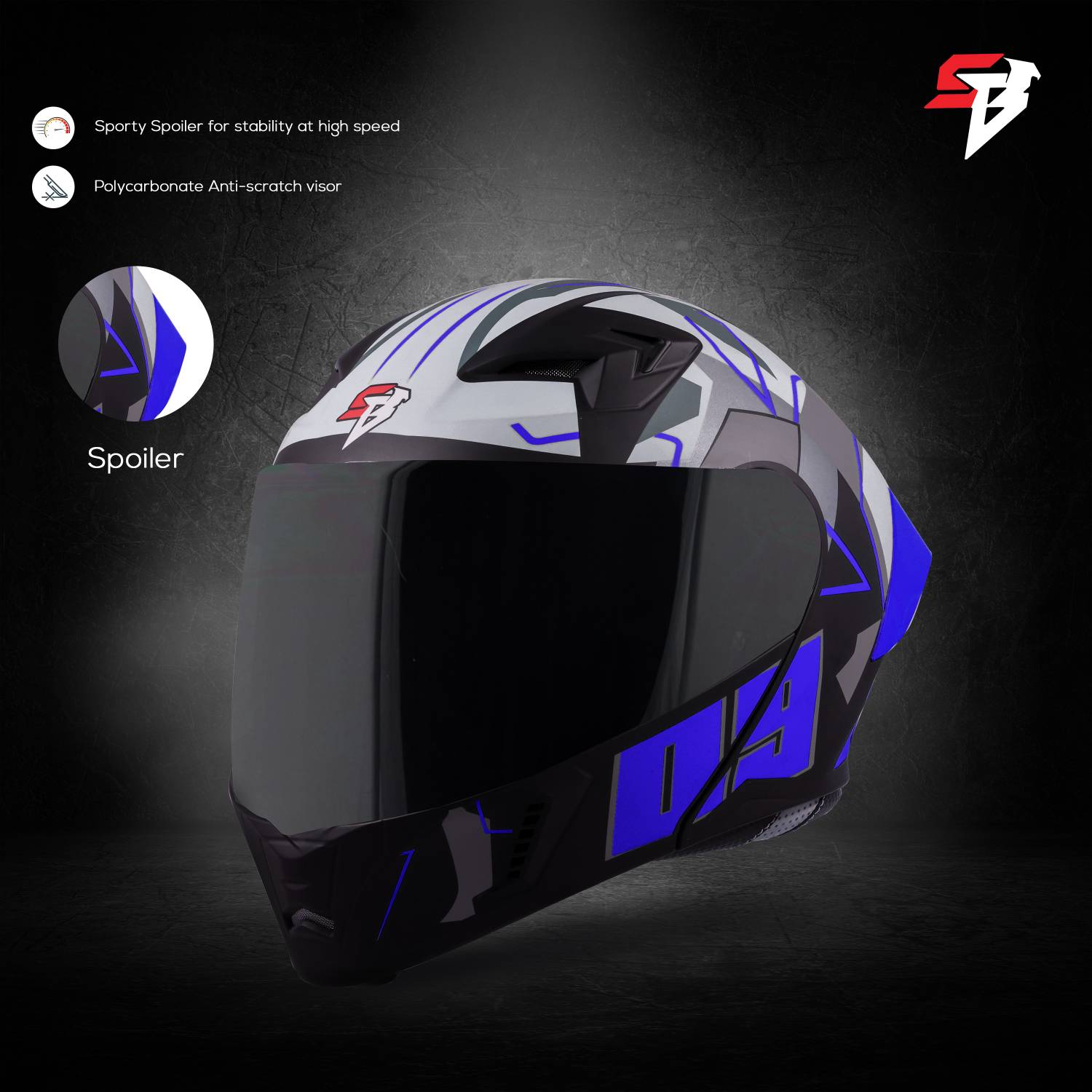 Steelbird SBA-20 09 Flip-Up Graphic Helmet - Image 4