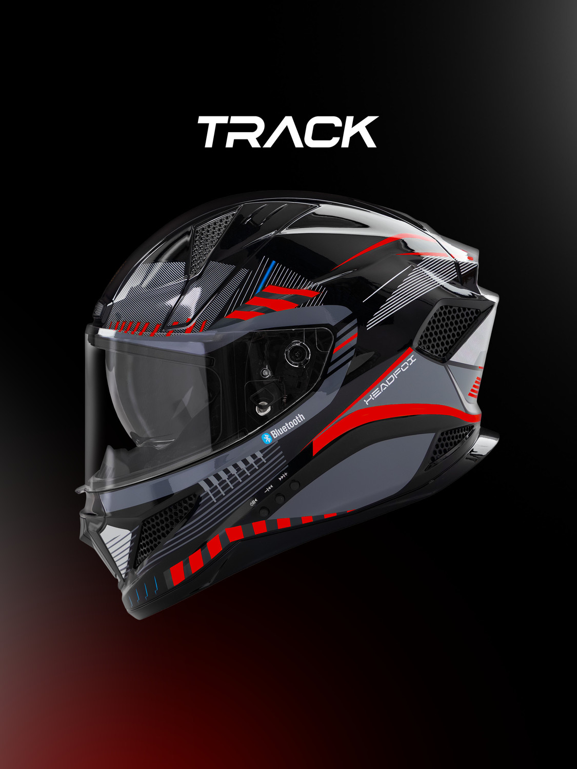 Image of HEADFOX N2F Track Smart Bluetooth For Men & Women| ISI Certified, Music & Calls Motorbike Helmet