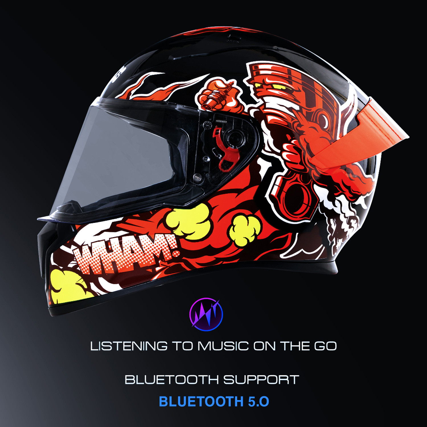 Image of STUDDS Thunder Communication Ready D10 Bluetooth Helmet Motorbike Helmet
