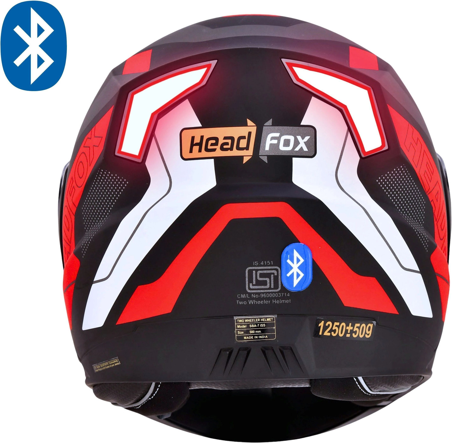 Image of HEADFOX N2 Smart Bluetooth sba7 Calls | Music | GPS | Waterproof | Voice Command Road DV Motorsports Helmet