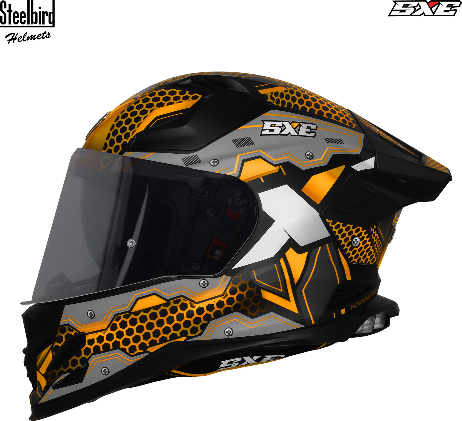 Image of Steelbird SBH 61 SXE X3 ISI and Dot Certified Full Face Graphic Motorbike Helmet