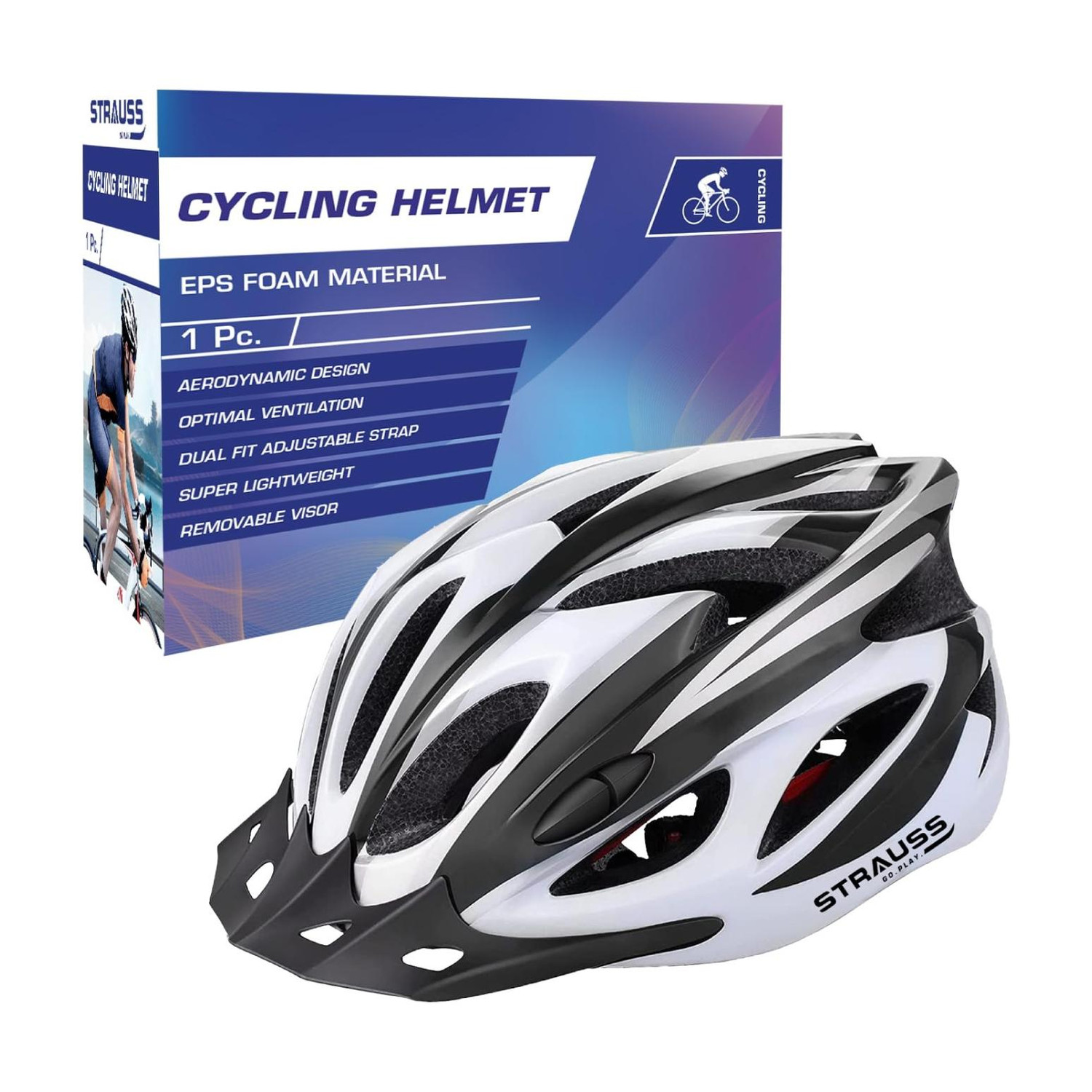 Strauss Adjustable Cycling Helmet | Cycle Helmet | Bicycle Helmet For Boys & Adults Cycling Helmet