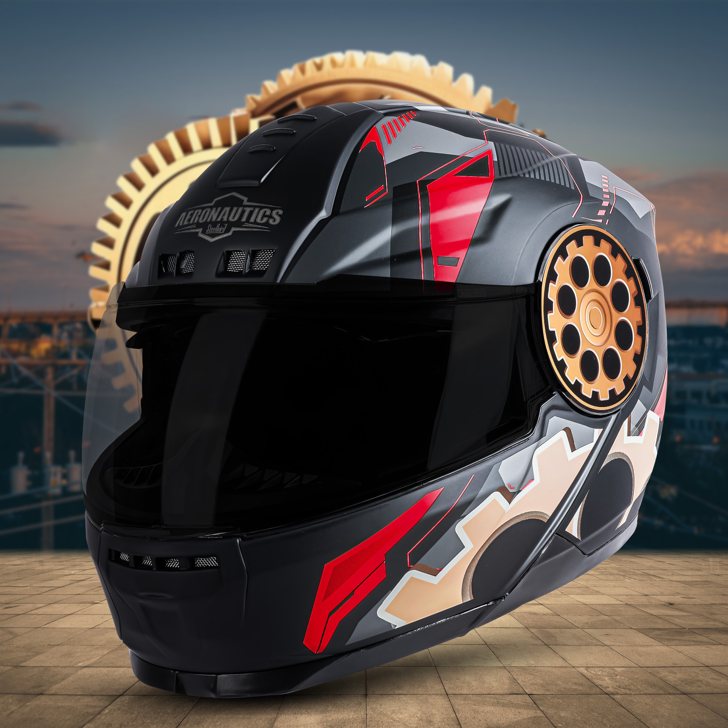 Image of Steelbird SBH-40 Crash ISI Certified Full Face Graphic Helmet for Men and Women Motorbike Helmet