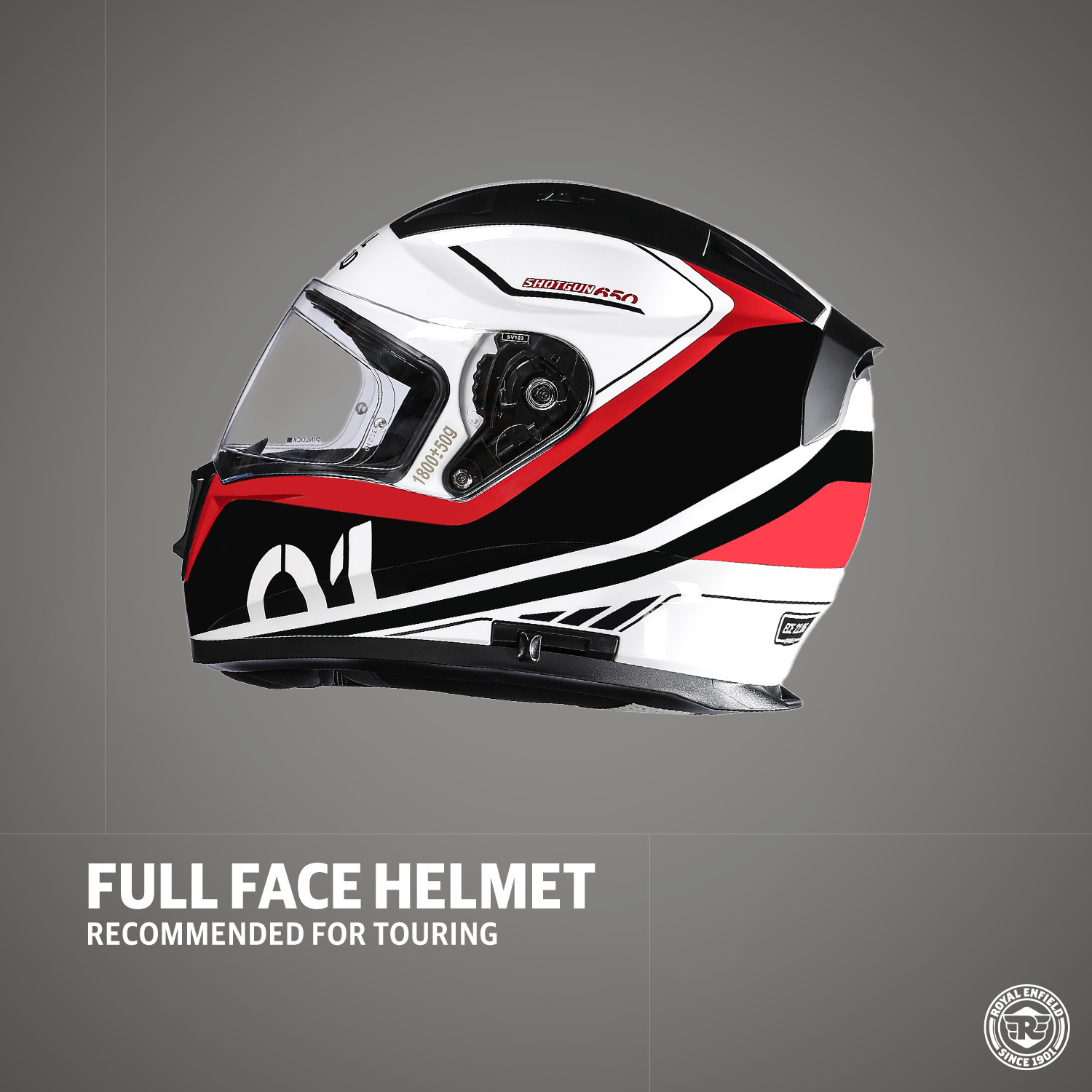 Image of ROYAL ENFIELD 650 Full Face ISI, DOT & ECE 22.06 Certified with Graphics Motorbike Helmet