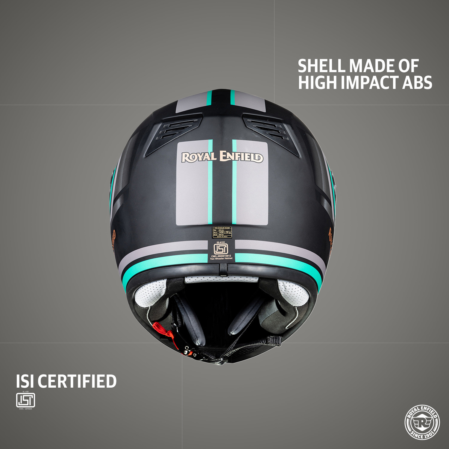 Image of ROYAL ENFIELD Stunner Graphics Helmet With Dual Visor ISI Certified Motorbike Helmet