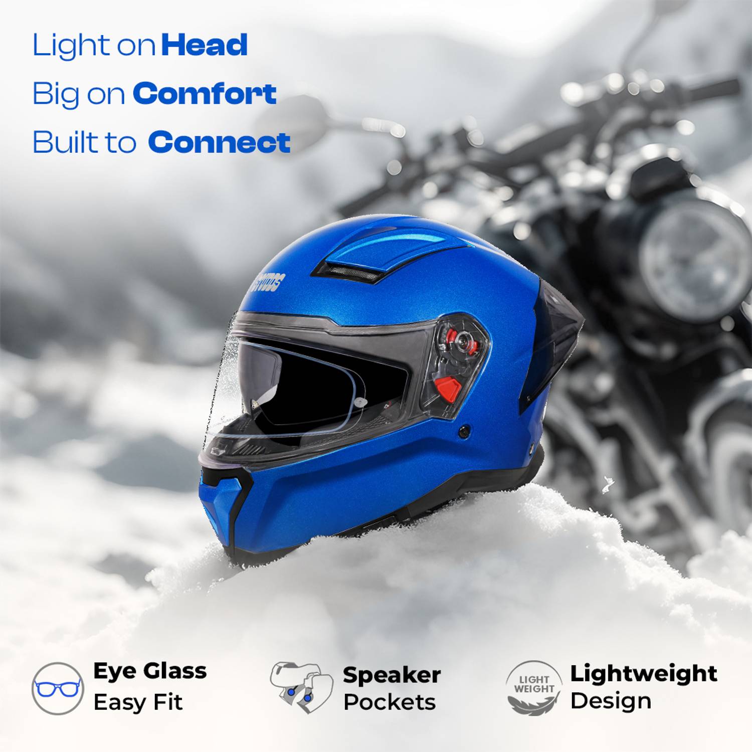 STUDDS Helios Full Face Motorbike Helmet - Image 3