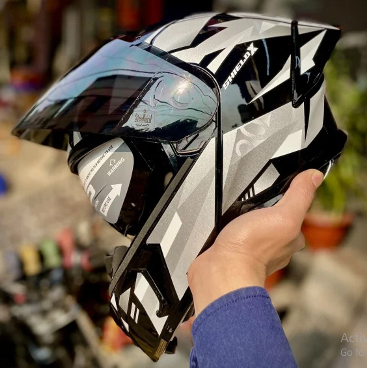 Image of Steelbird Air SBA-20 Shield X ISI Certified Flip-Up Graphic Helmet for Men and Women Motorbike Helmet