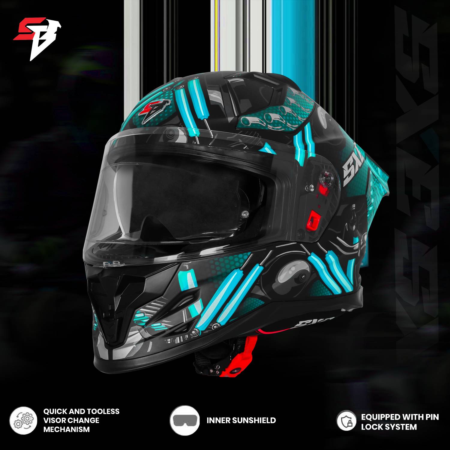 Steelbird SBH 61 SXE X2 Full Face Helmet - Image 2
