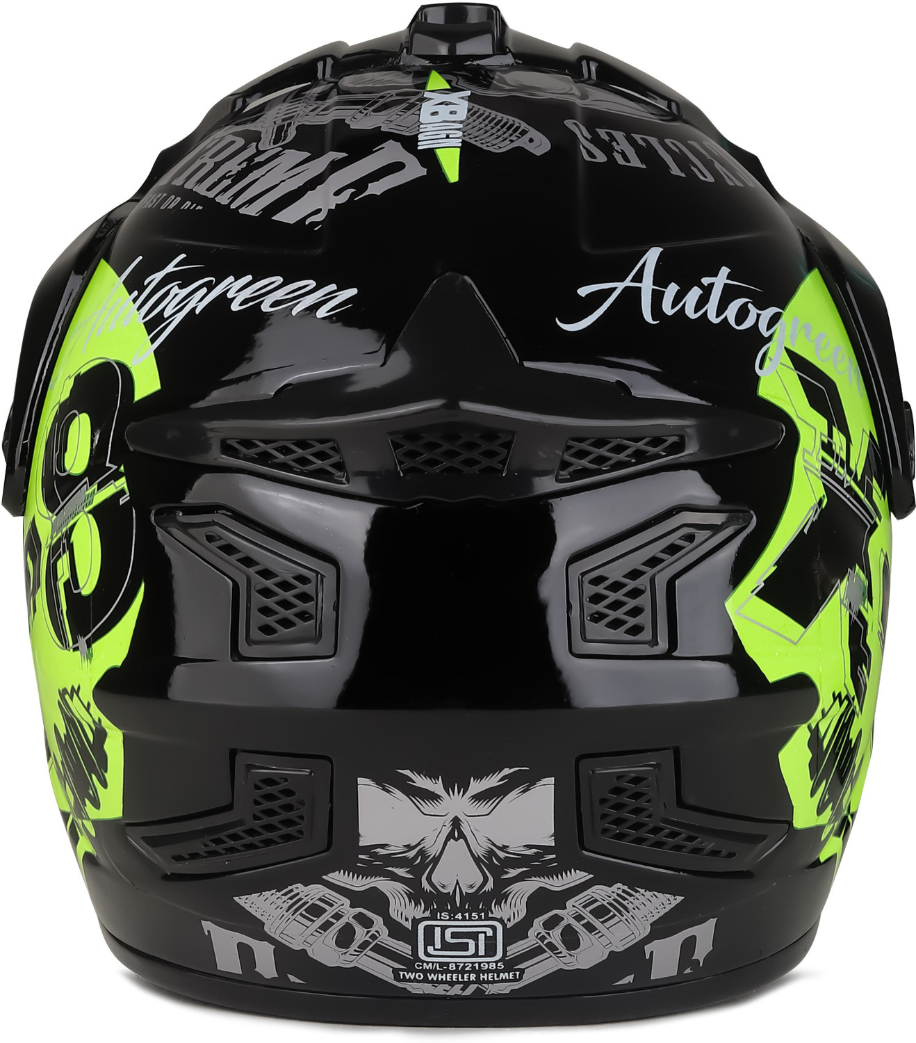 Image of Agx Autogreen X8 Extreme With Polycarbonate Visor Unisex Helmet Motorbike Helmet