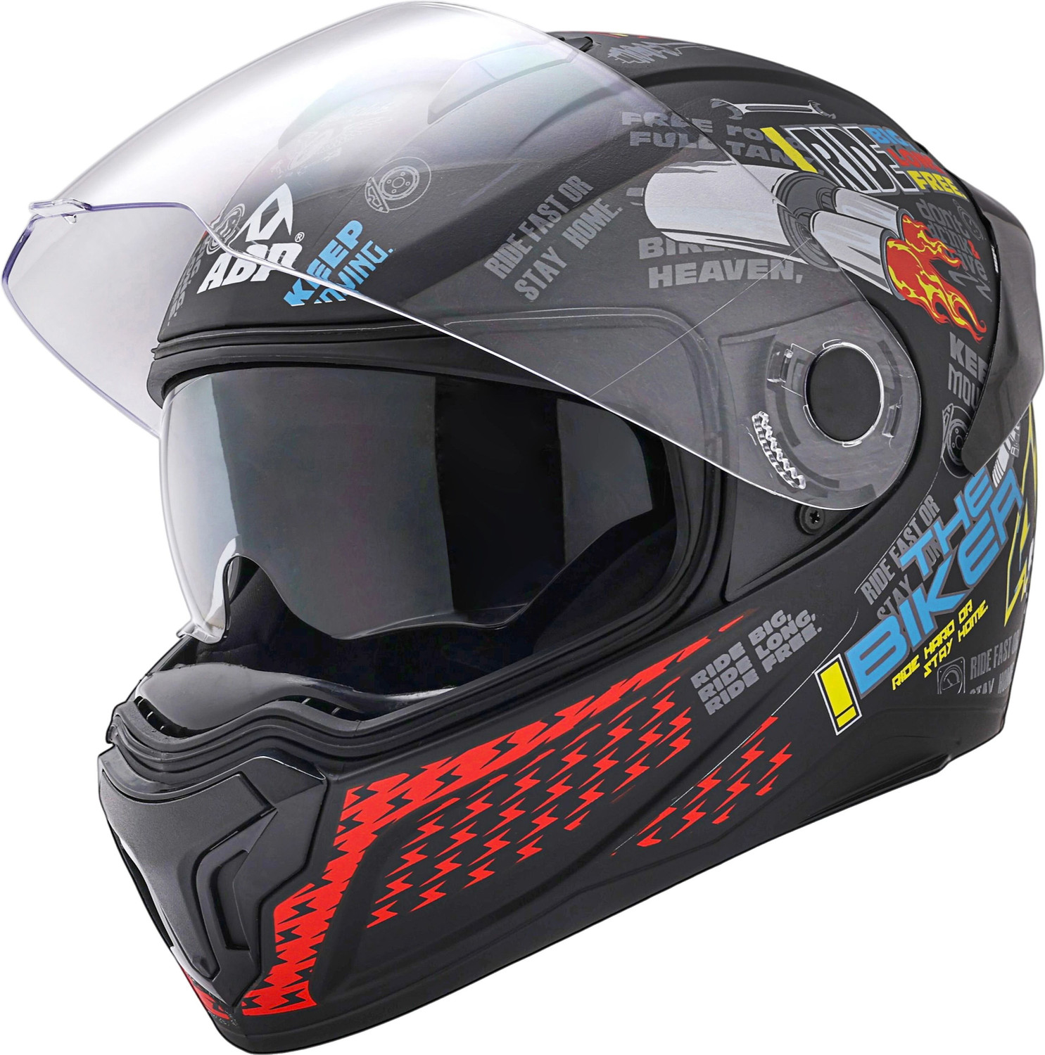 Image of ABP Moto Air ISI & DOT Certified Full Face Helmet with Dual Visor | D10 Motorbike Helmet