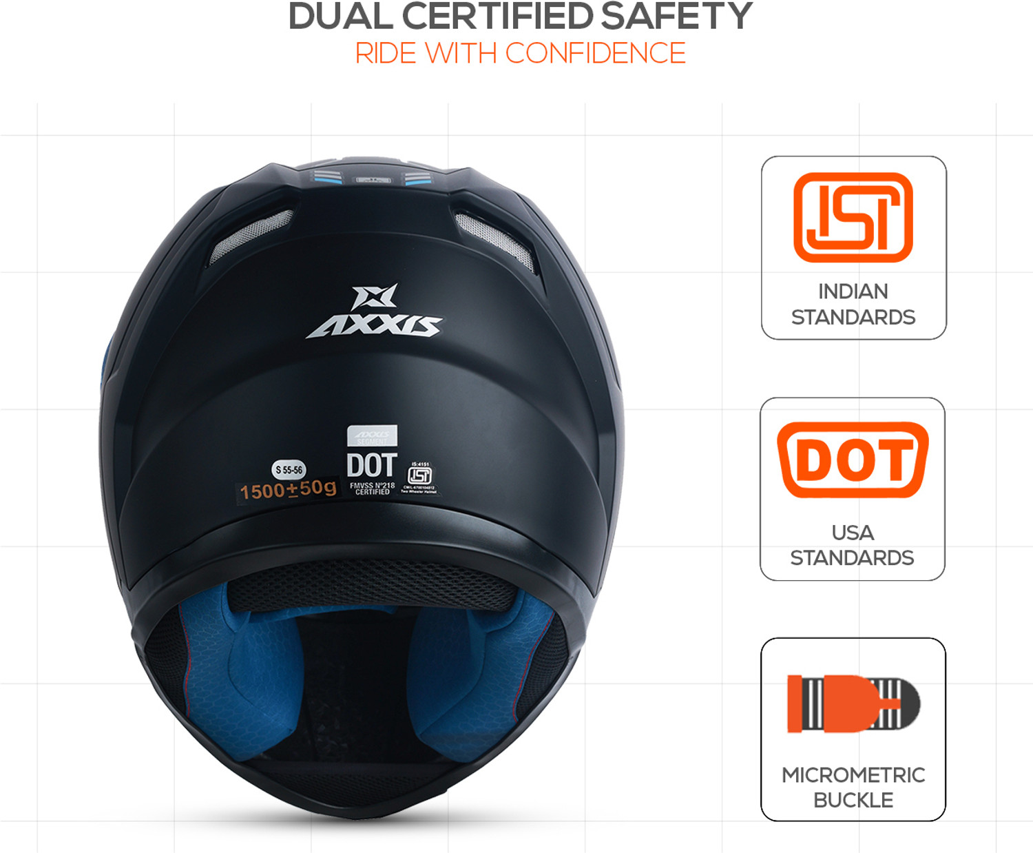 Image of Axxis Segment Motorbike Helmet