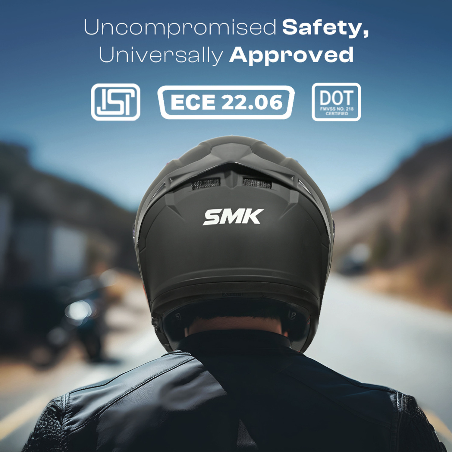 Image of SMK Typhoon Solid Dual Visor Helmet Motorbike Helmet