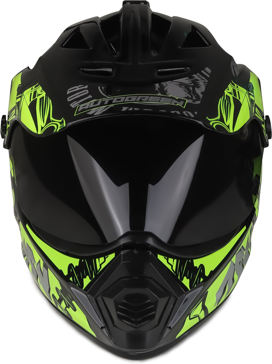 Image of Agx Autogreen X8 Extreme With Polycarbonate Visor Unisex Helmet Motorbike Helmet