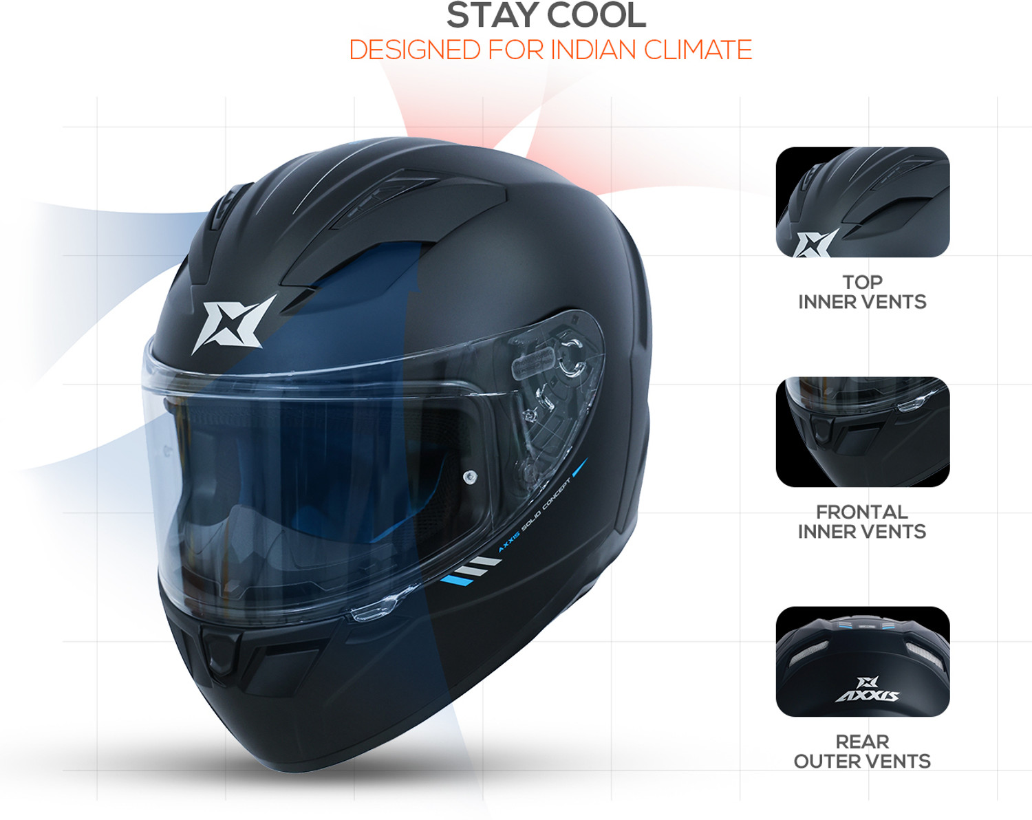 Image of Axxis Segment Motorbike Helmet