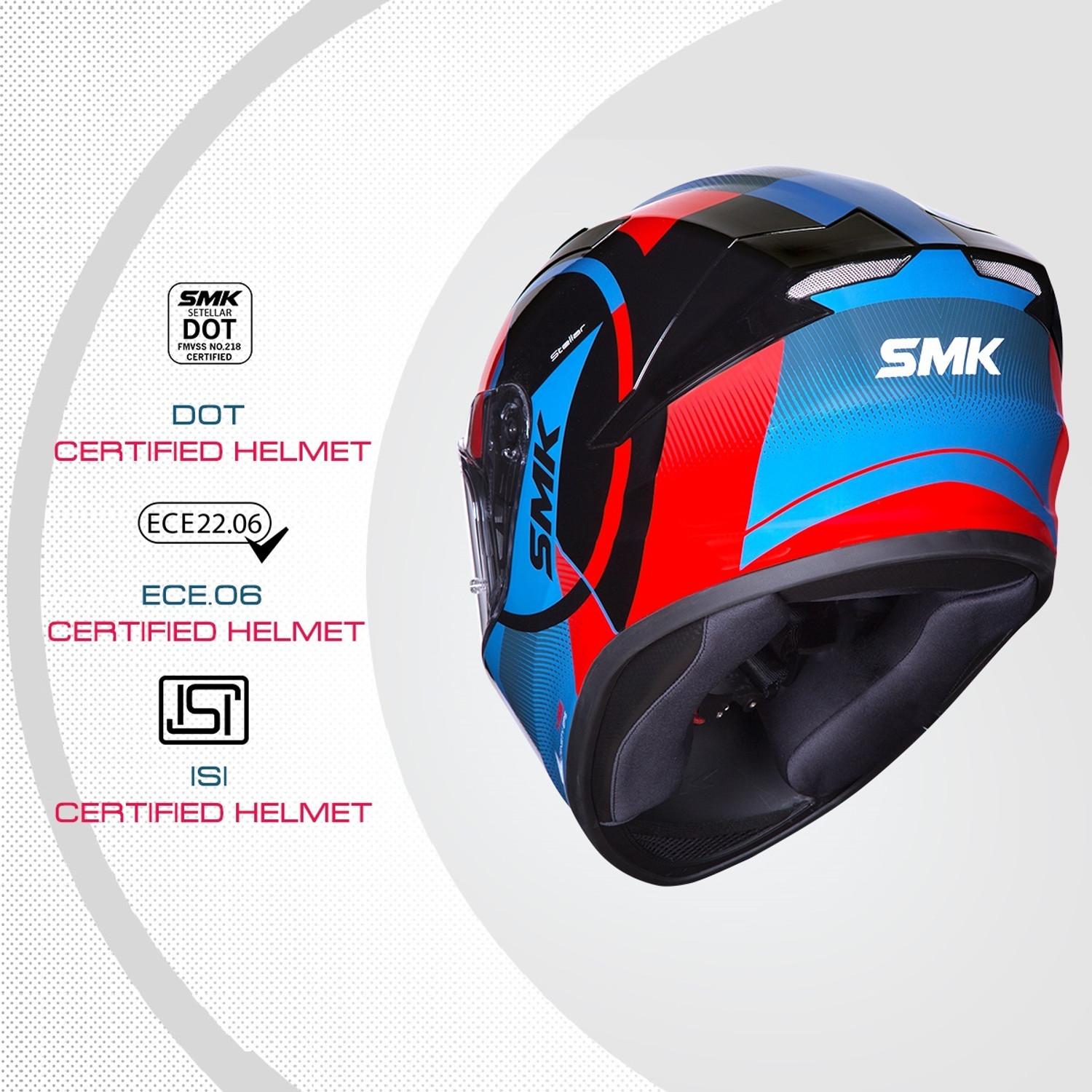 Image of SMK Stellar Sports Faro Motorbike Helmet
