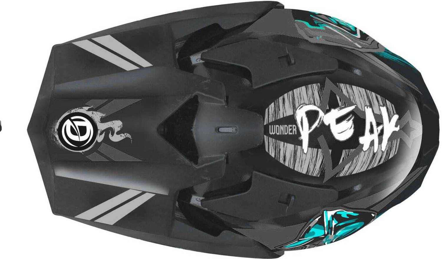 Racing-1 WONDER PEAK Motorbike Helmet Black - Image 2