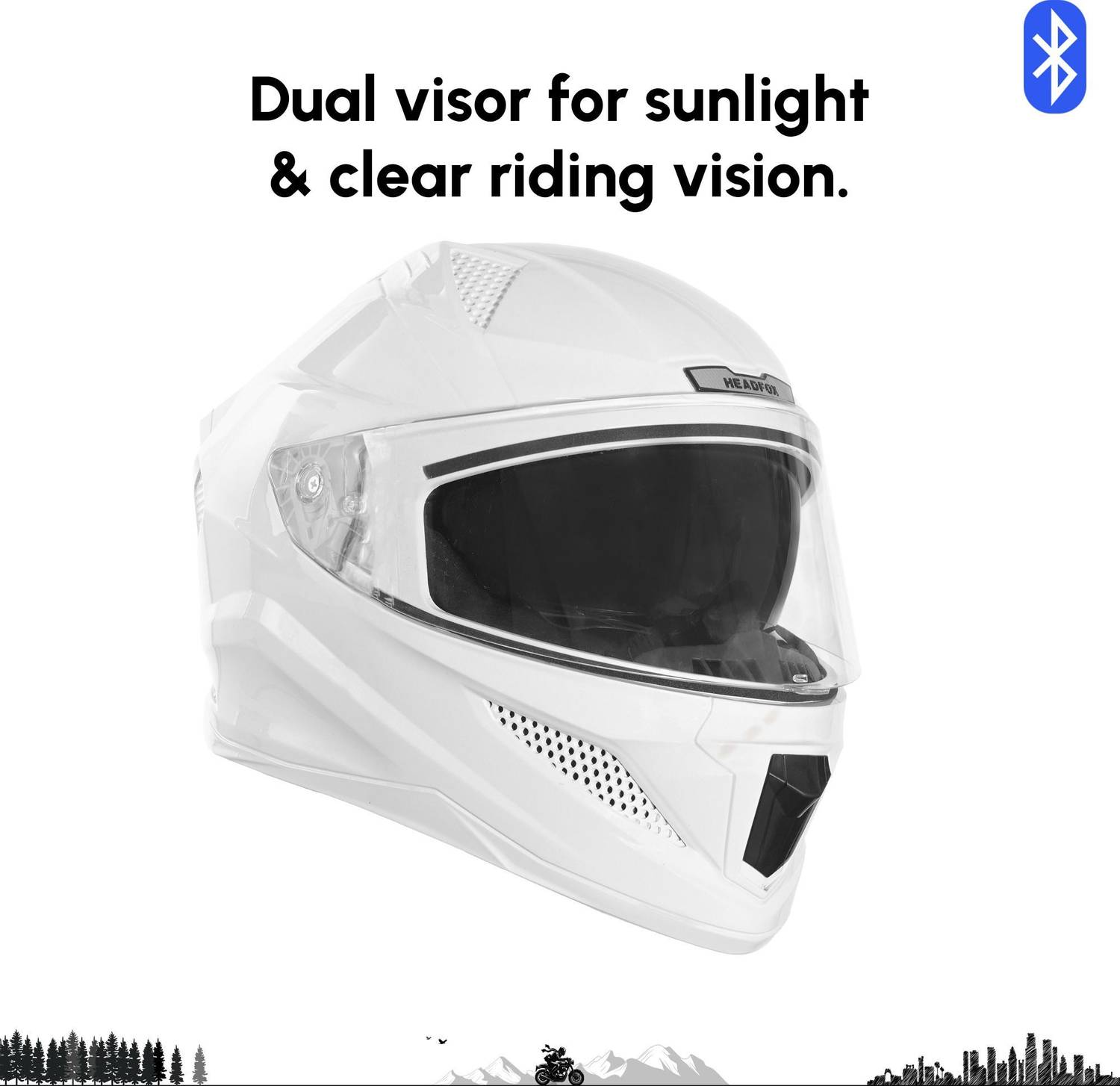 HEADFOX N2F Sharp Smart Bluetooth Full Face Waterproof Helmet for