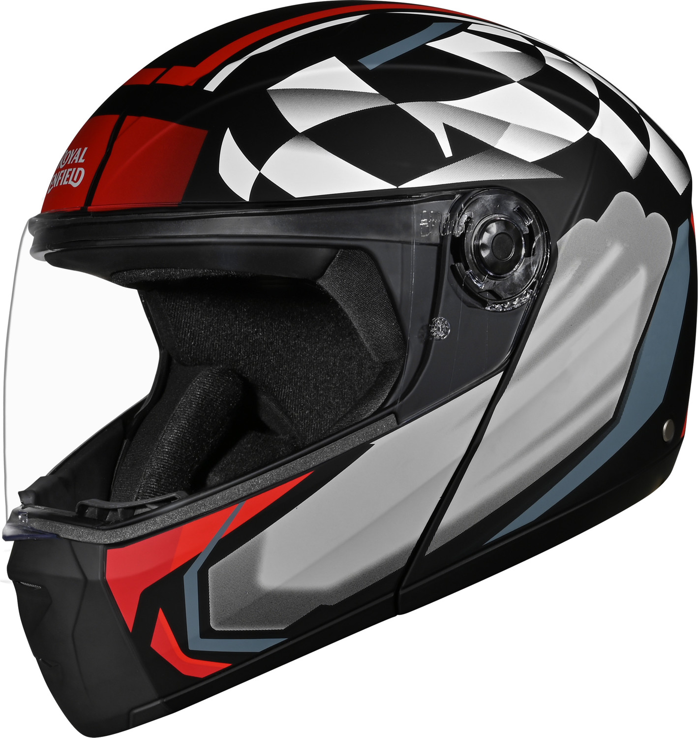 Image of ROYAL ENFIELD AIR-X CHECKS Full Face ISI & DOT Motorbike Helmet Motorbike Helmet (Black)