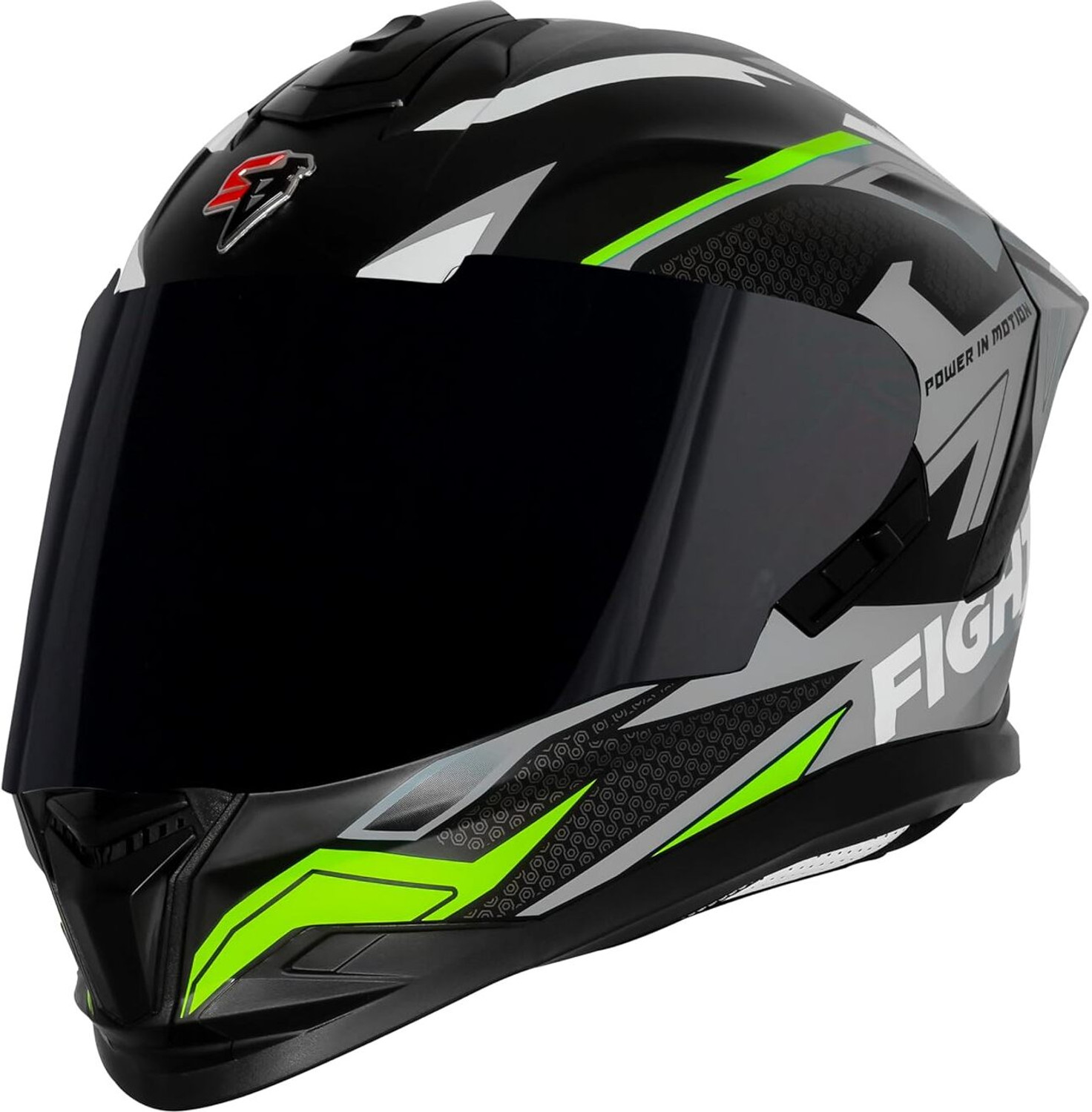 Image of Steelbird Air SBH-57 ISS Fighter F7 ISI /DOT Certified Full Face Helmet For Men And Women Motorbike Helmet (Glossy Black Grey)