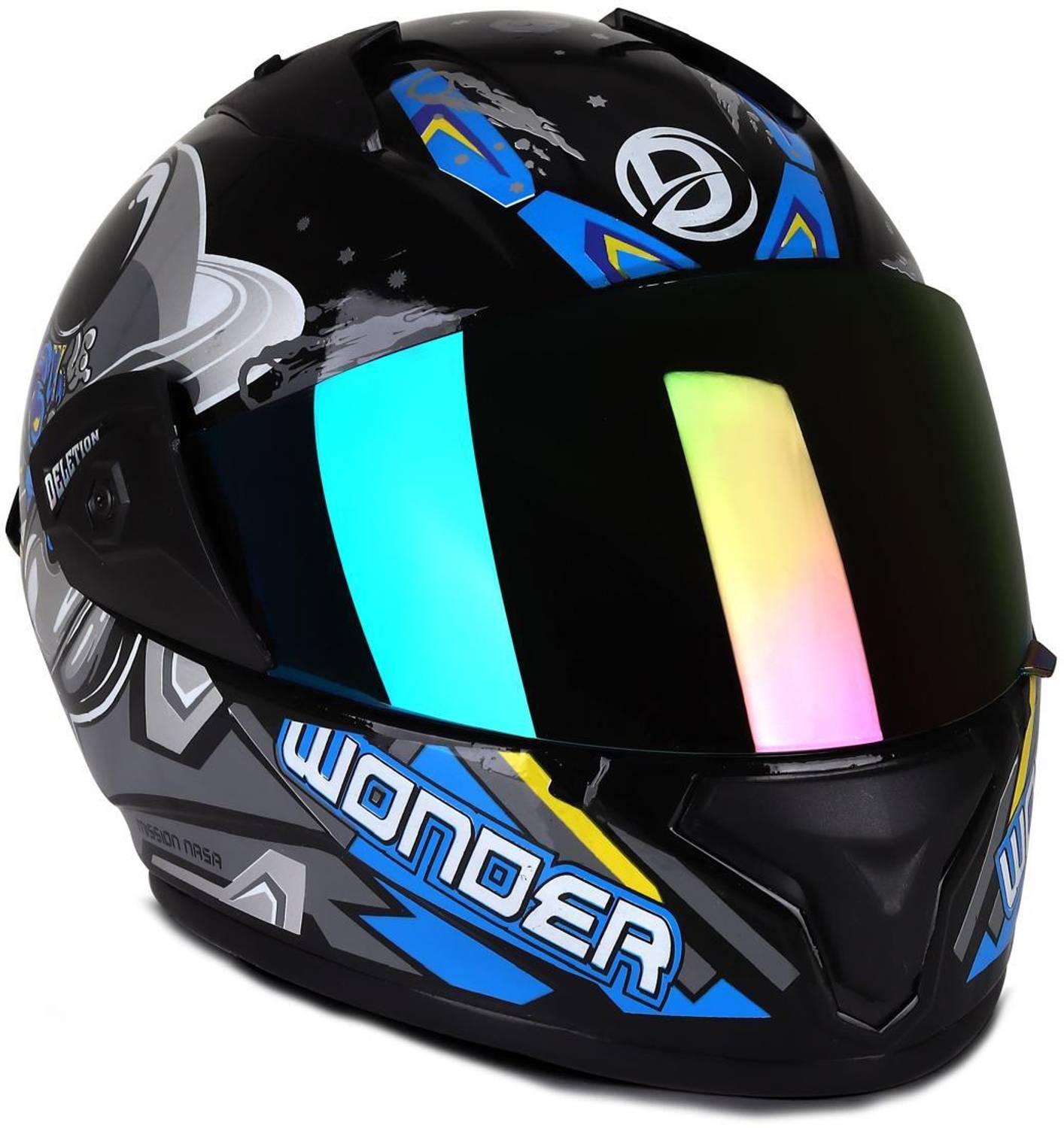 IRONVAULT Wonder Rainbow Visor Motorbike Helmet - Image 2