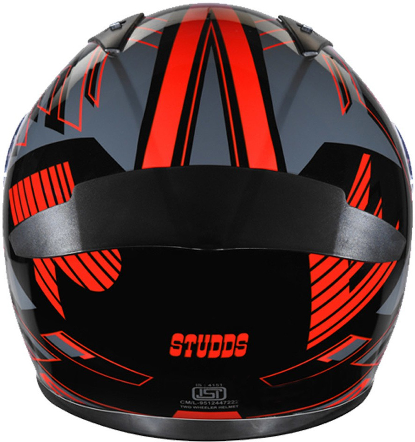 Image of STUDDS Thunder Full Face Helmet D3 with Clear Visor (Black N2, L) Motorbike Helmet