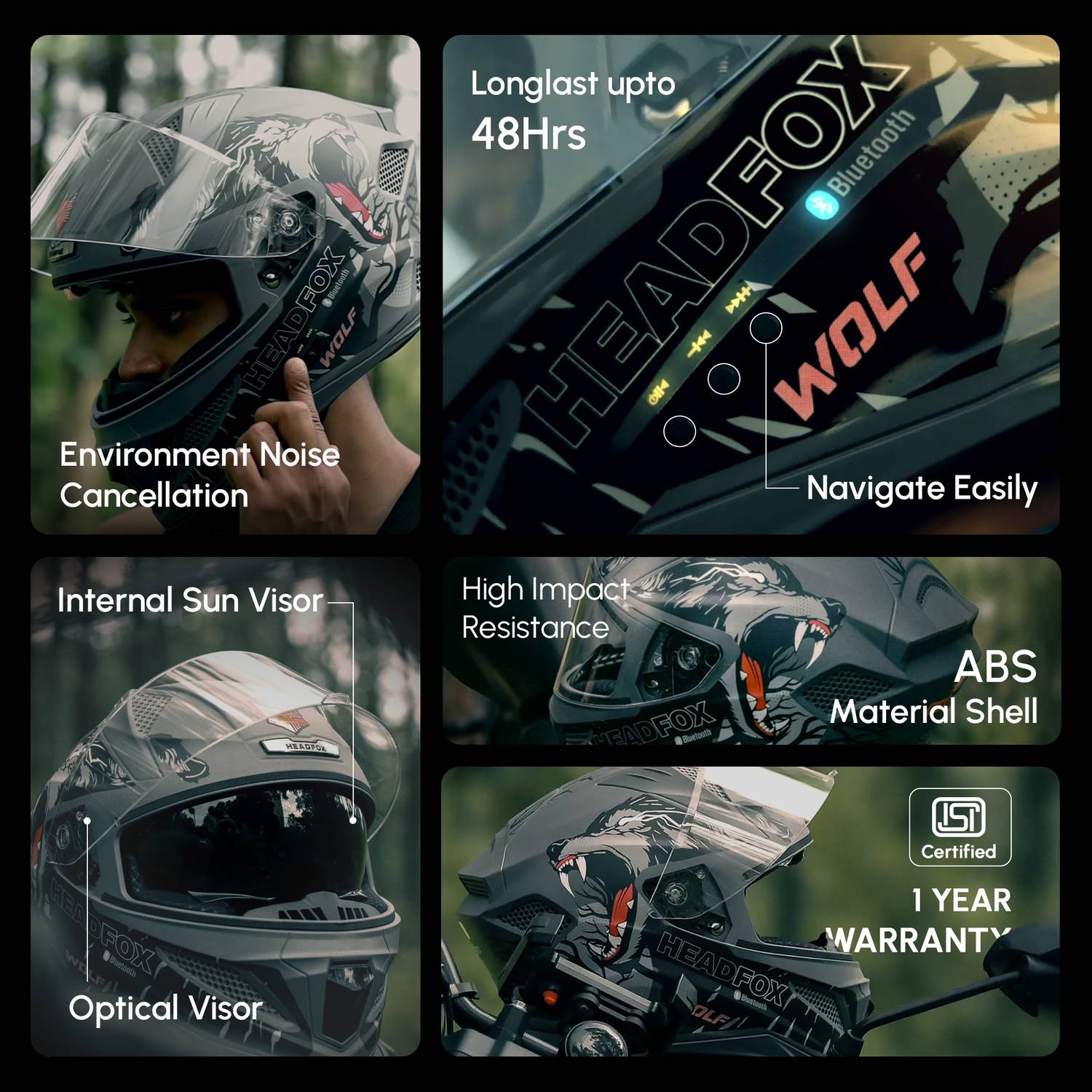 HEADFOX N2F Wolf AI Smart Bluetooth Helmet - Image 5