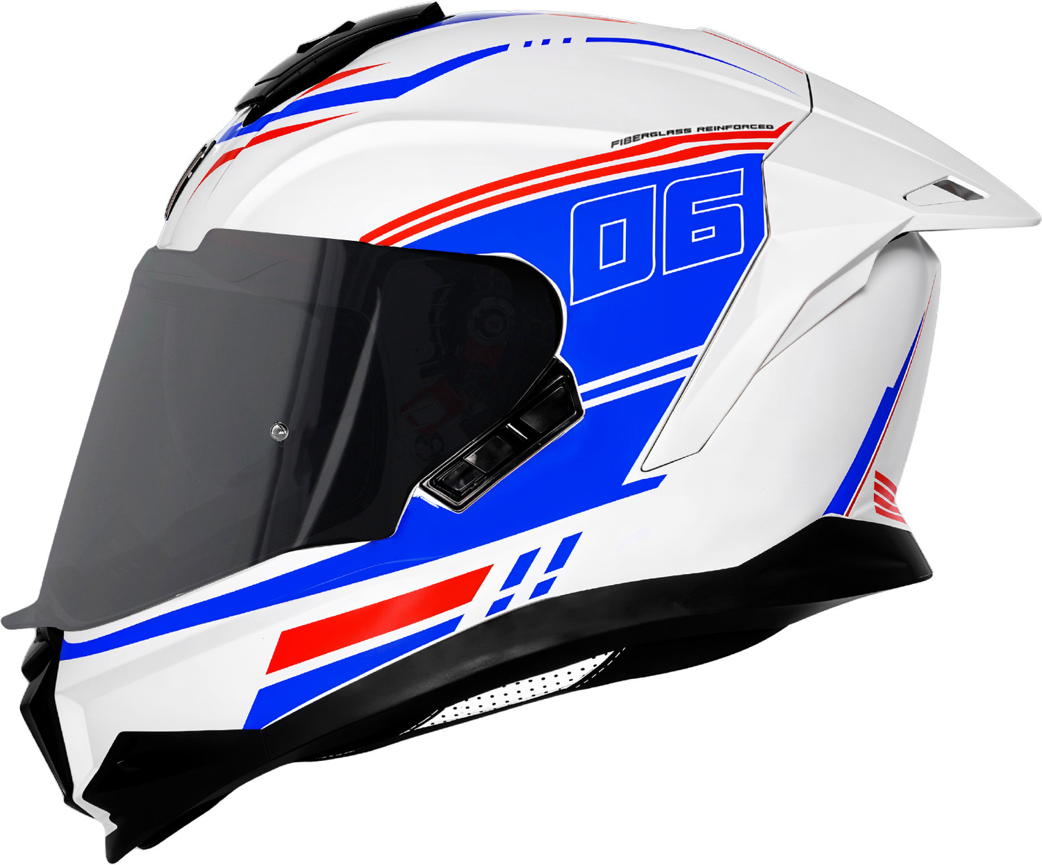 Image of Steelbird SBH-57 Fighter F13 ISI and DOT Certified Full Face Graphic Helmet for Men Motorbike Helmet (Glossy White Blue)