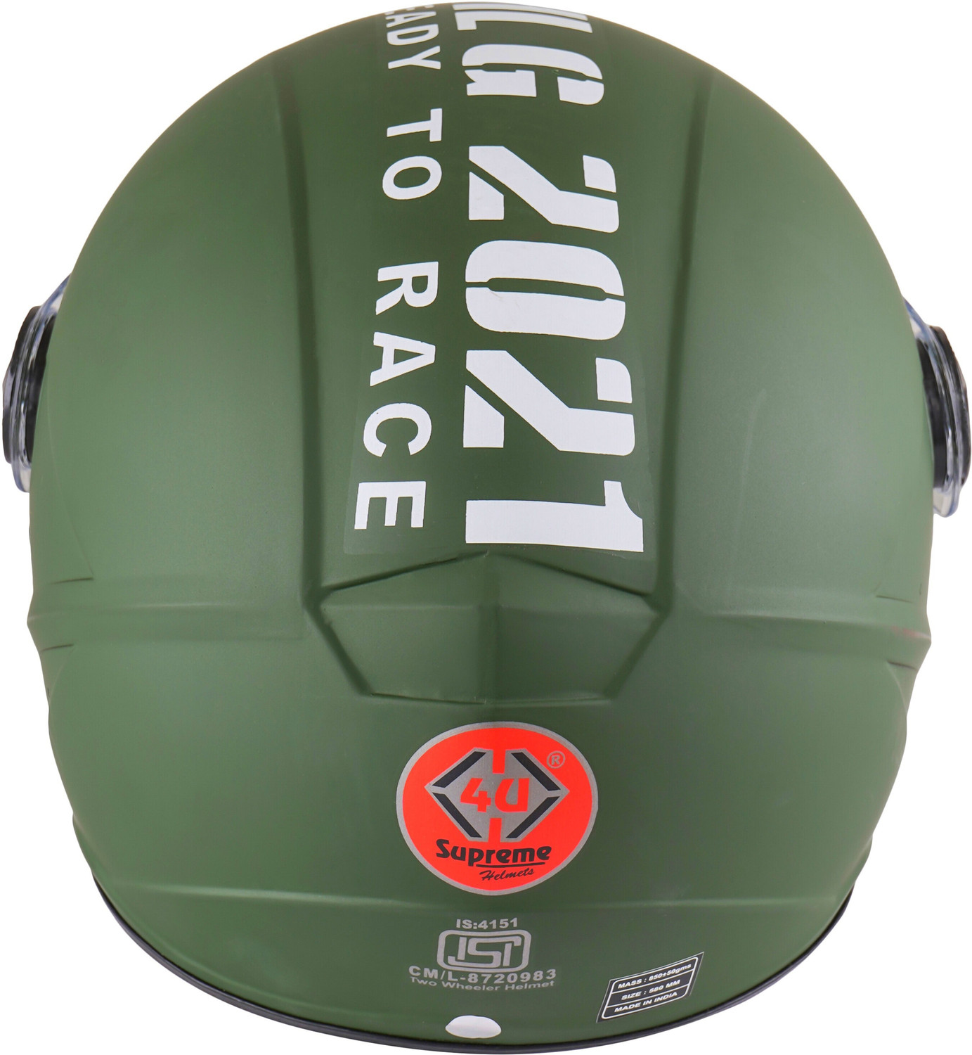 Image of 4U SUPREME ICON JET M.GREEN Motorbike Helmet
