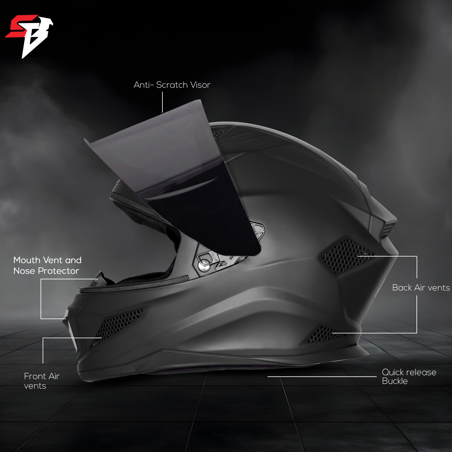 Image of Steelbird SBH-25 Rudra ISI Certified Full Face Helmet for Men and Women Motorbike Helmet Motorbike Helmet
