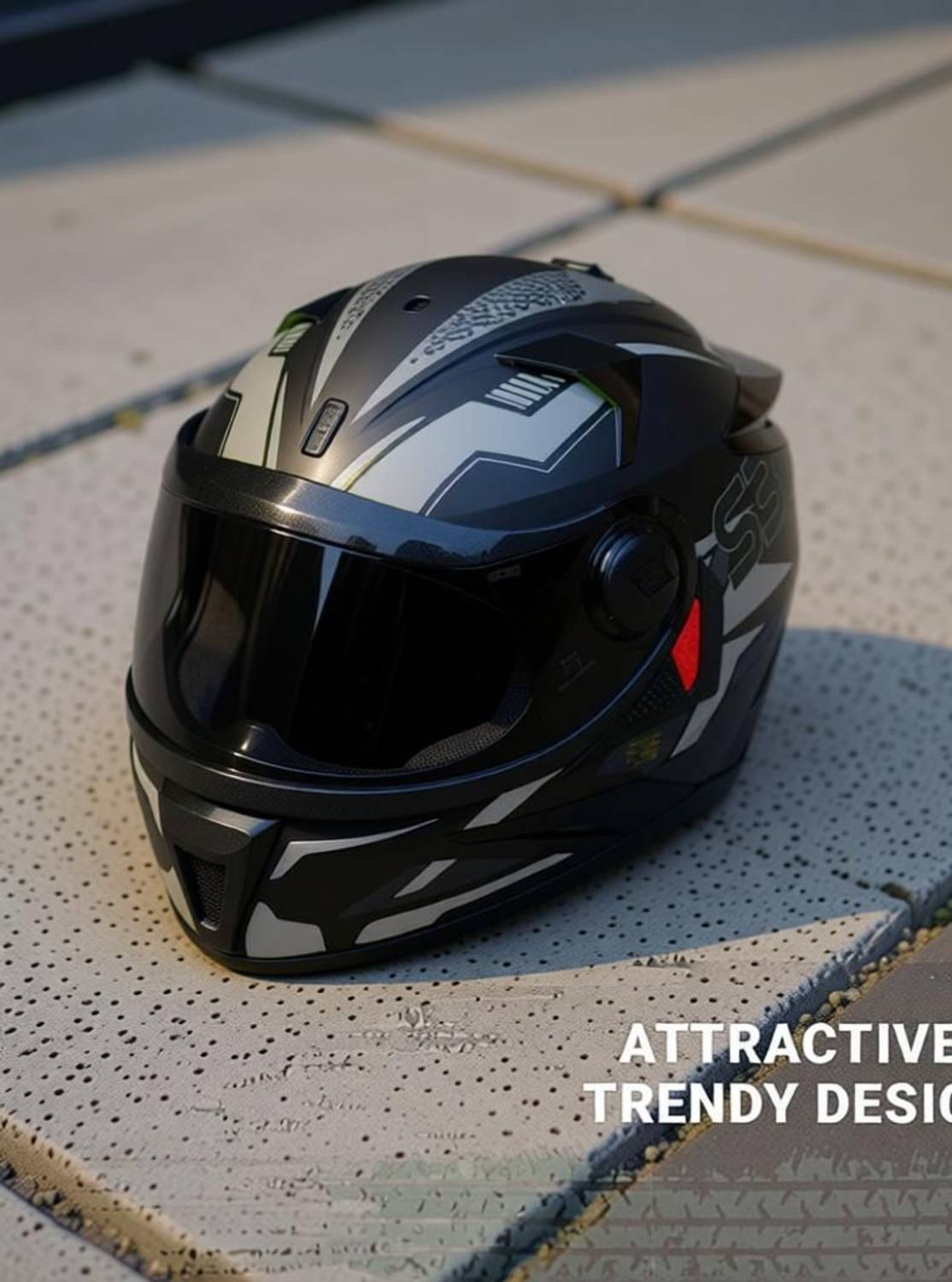 Steelbird SBH-17 Terminator Full Face Graphic Motorbike Helmet - Image 2