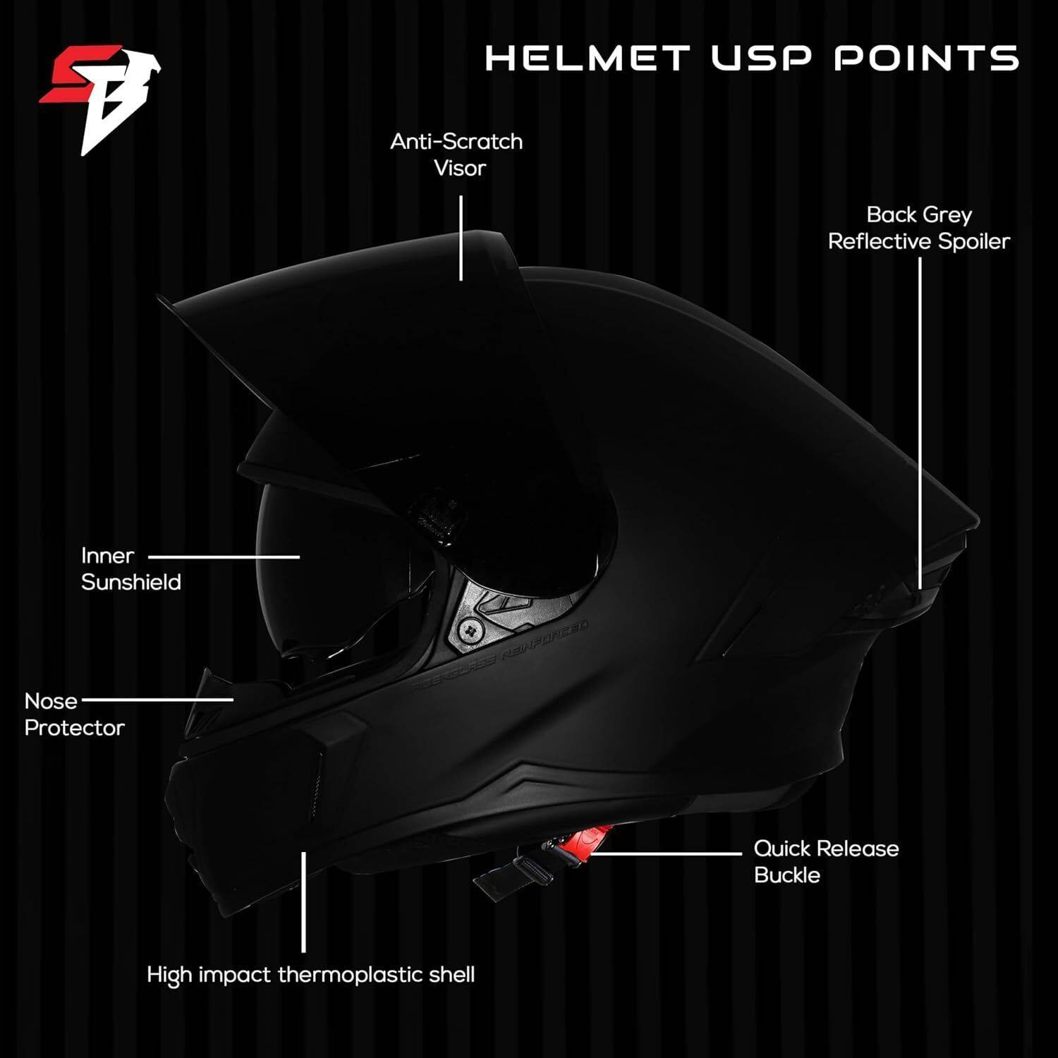 Steelbird Air Sba-11 ISS Tornado Full Face Helmet Large Red - Image 3